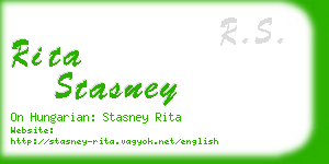 rita stasney business card